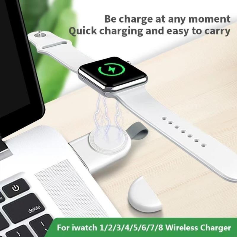 5V 1A Portable Wireless Smart Watch Charger with Hanging Rope, USB Magnetic Wireless Watch Charger, Watch Accessories Compatible with Apple Watch Series 9 8 7 SE 6 5 4 3 2 1