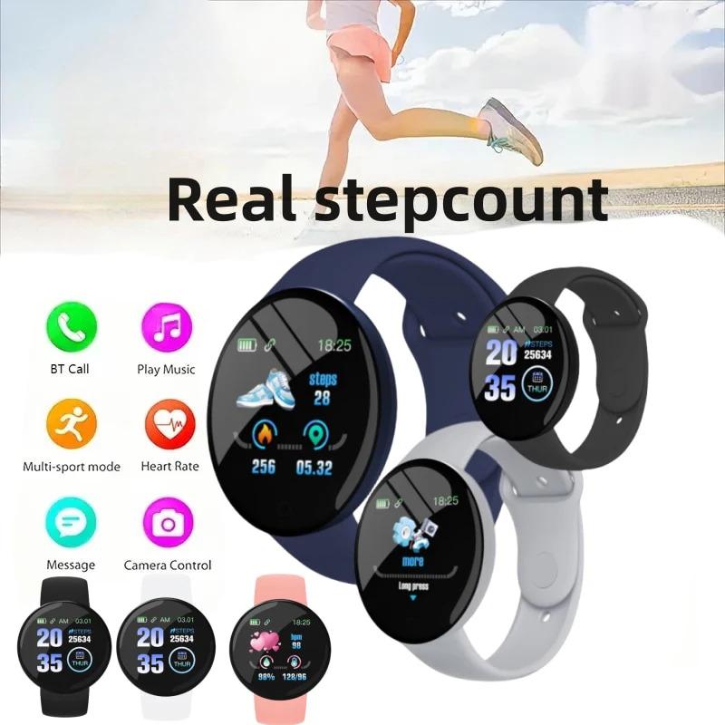 D18 Macaron Real stepcount Smart Watch Exercise Stepcount Connected Smartwatches For Men and Women Available For Ios Android B41