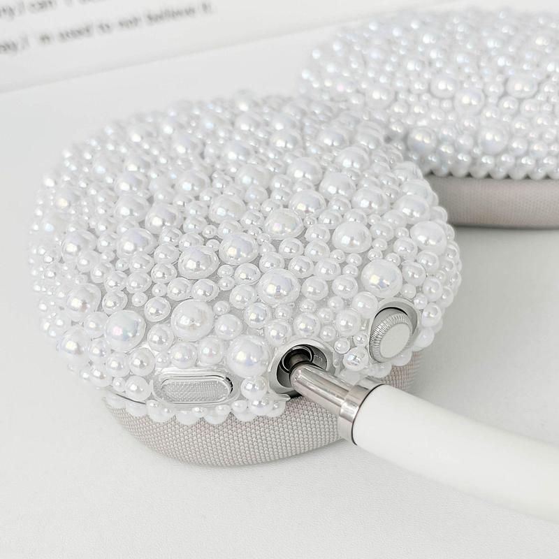 Fashion Faux Pearl Decor Earphone Case, Earphone Protective Cover, Earphone Protector for AirPods Max, Earphone Accessories, Wireless Headphones Case