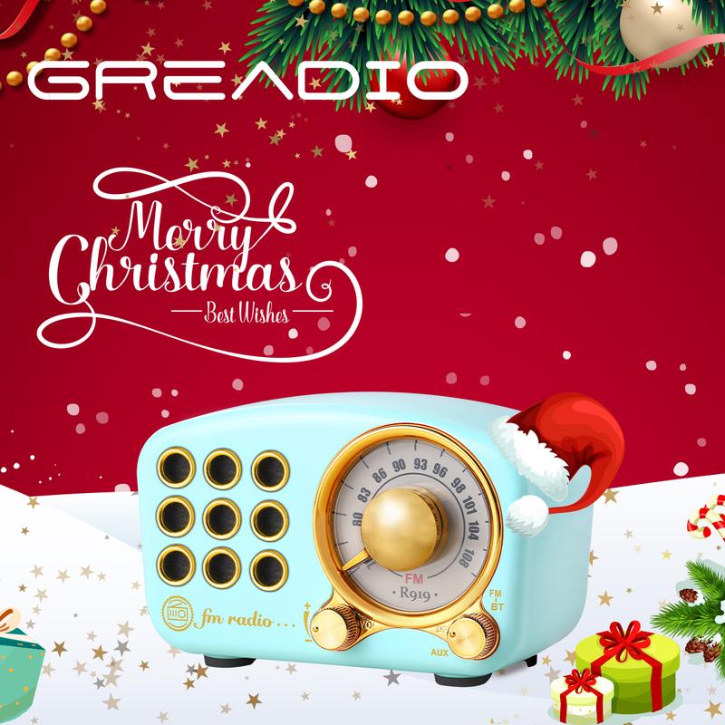 Greadio-Retro Bluetooth portable Speaker, Vintage FM Radio with Old Fashioned Classic Style, Strong Bass Enhancement, TF Card & MP3 Player Audio Smartphone christmas gifts