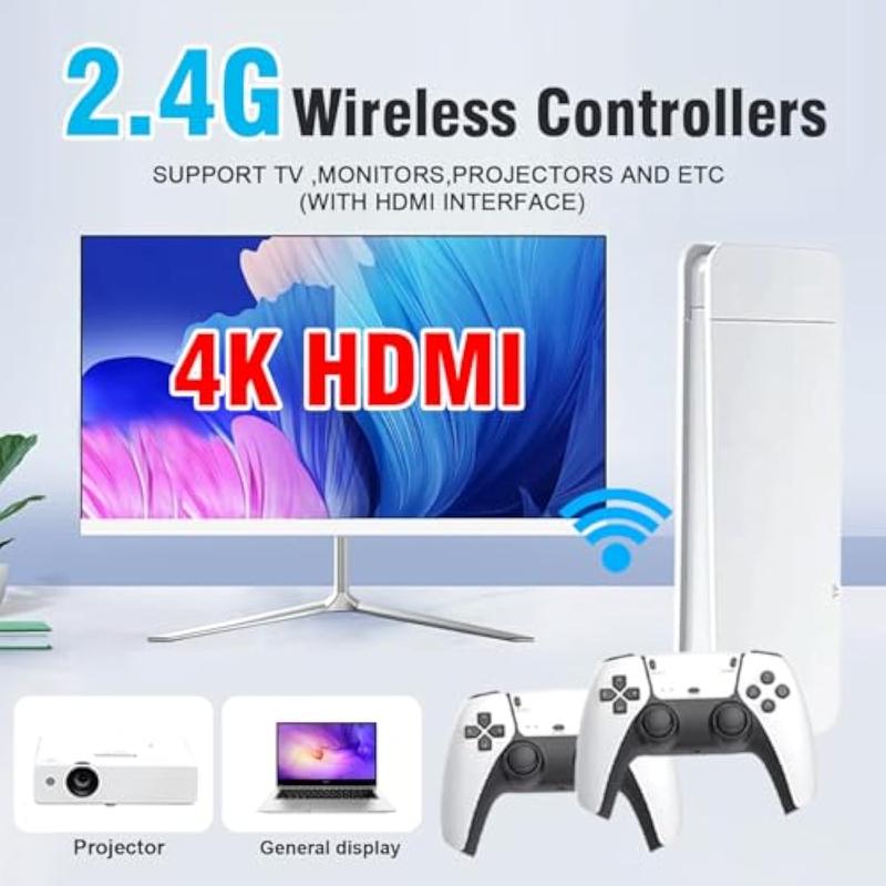 Retro Game Console 20,000-30,000+ Retro Games Stick, Revisit Classic Games Stick ,Retro Play Plug and Play Video Games Stick 26 Emulators, 4K HDMI Output, Premium Competitive Dual Controllers Wireless Adapter Button Cable Communication