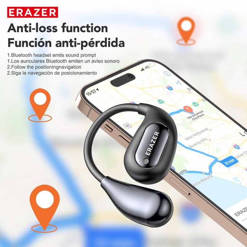 ERAZER XP7 OWS Translation Wireless Earbuds AI Real Time Face-to-Face Bidirectional Simultaneous Interpretation Bluetooth Earphones Support Over 128 Languages Bluetooth Translation Headphones Support Playing Music Phone Calls Headphones Earbuds