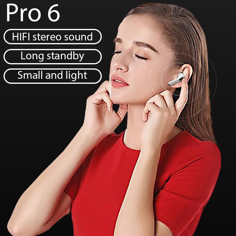 Original Air Pro 6 TWS Wireless Bluetooth Headset 5.3 Headphone Mini Earphone with Mic Charging Box for Xiaomi iPhone Earbuds Audio Chargeable Electronic Audio Chargeable Audio Chargeable