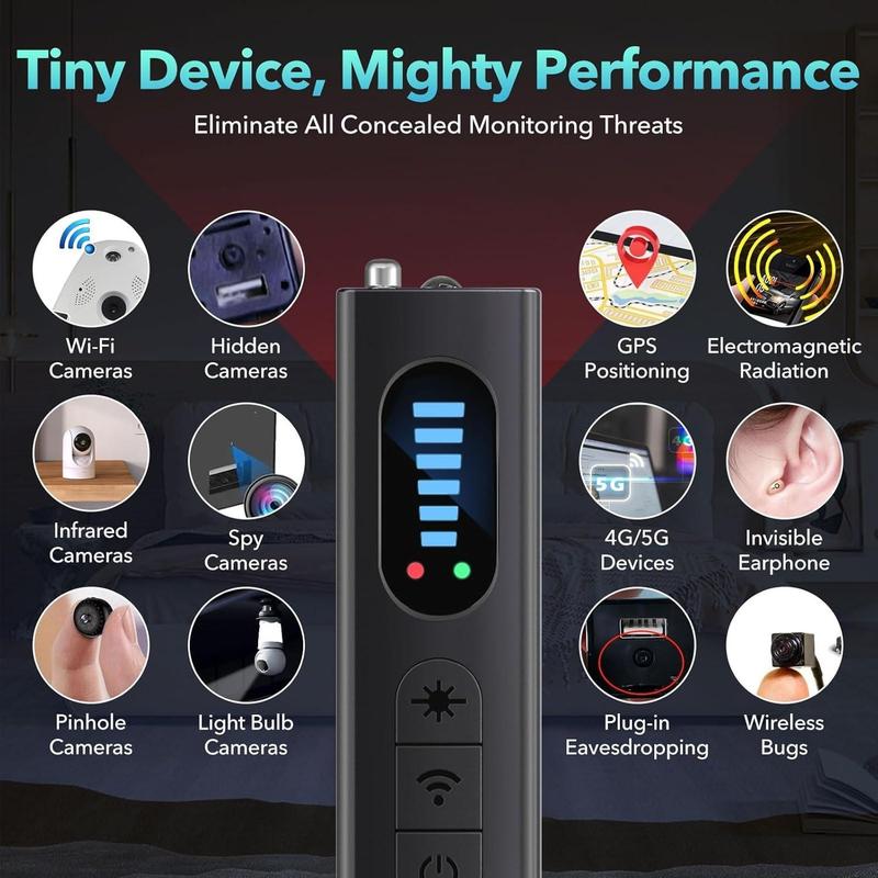 Portable Hidden Camera Wireless Detector, Mini Anti-spy Camera Detector, RF Signal Scanner, Bug Detector, GPS Tracker for Home, Car, Travel