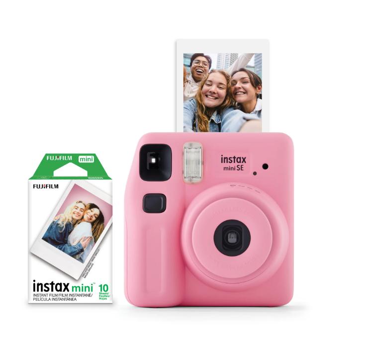 Fujifilm instax Mini SE Instant Camera with Bonus 10 pack Mini Film, Pink