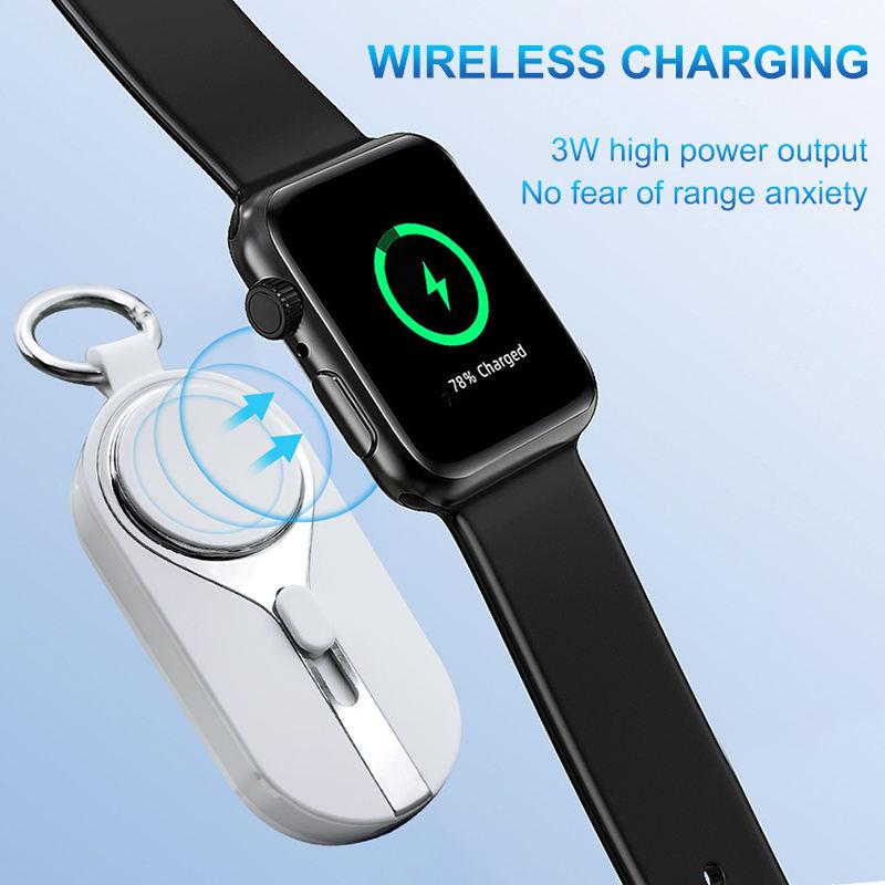 2-In-1 Portable Keychain Power Bank, Mini Power Supply Type-C Ultra-Compact Battery Pack Fast Charging Backup Power Supply, 2000MAh Retractable Plug Power Supply, Suitable for Apple Watch, IPhone, Android