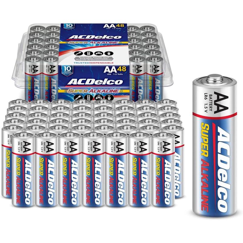 ACDelco 40-Count AA Batteries, Maximum Power Super Alkaline Battery, 10-Year Shelf Life, Reclosable Packaging, Blue Accessories Digital