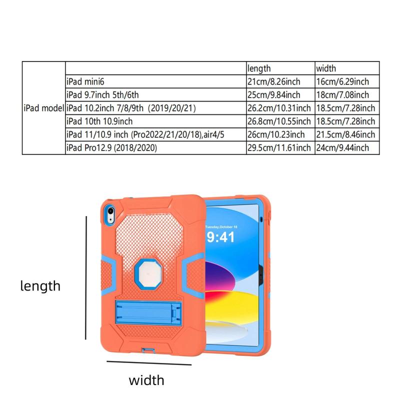 Shockproof Tablet Case, Full Body Rugged Protective Cover, Fashionable Tablet Protector Compatible with iPad Air Pro Mini, Tablet Accessories