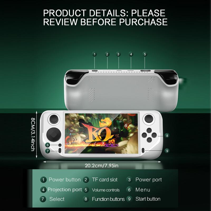 E6 Retro Handheld Game Console, 1 Count 5-Inch IPS Full Laminating Screen, Upgraded Hall Joystick, 5000mAh Long Battery Life Gaming Handheld