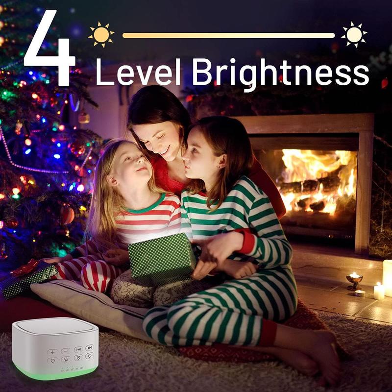 White Noise Machine 10 Colors Lights and 25 Soothing Sounds Sleep Sound Machine with 5 Timers with Memory Feature Portable Sound Machine for  Adults. (White)