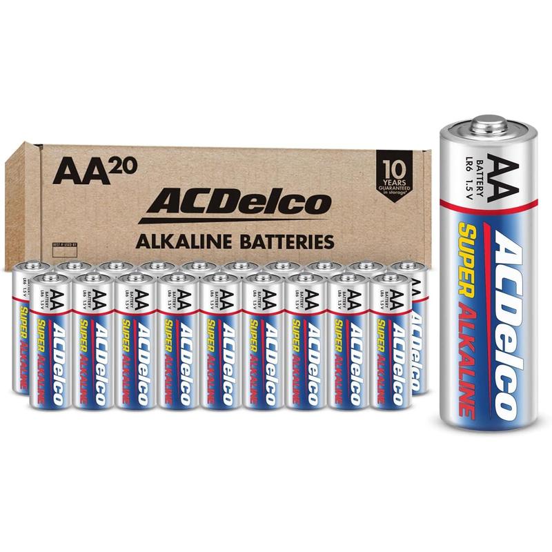 ACDelco 40-Count AA Batteries, Maximum Power Super Alkaline Battery, 10-Year Shelf Life, Reclosable Packaging, Blue Accessories Digital