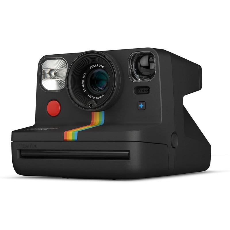 Polaroid Now+ Black (9061) - Bluetooth Connected I-Type Instant Film Camera with Bonus Lens Filter Set