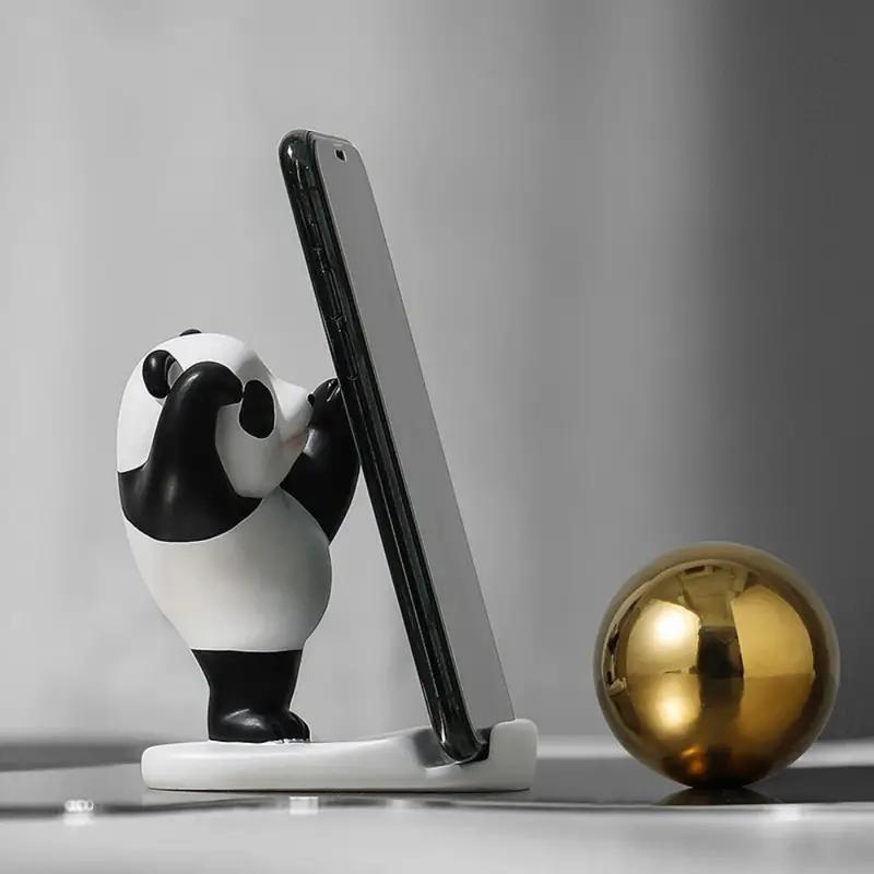 Creative Panda Design Phone Holder, Cute Desktop Phone Stand, Non-slip & Durable Phone Holder for Home Office, Mobile Phone Accessories