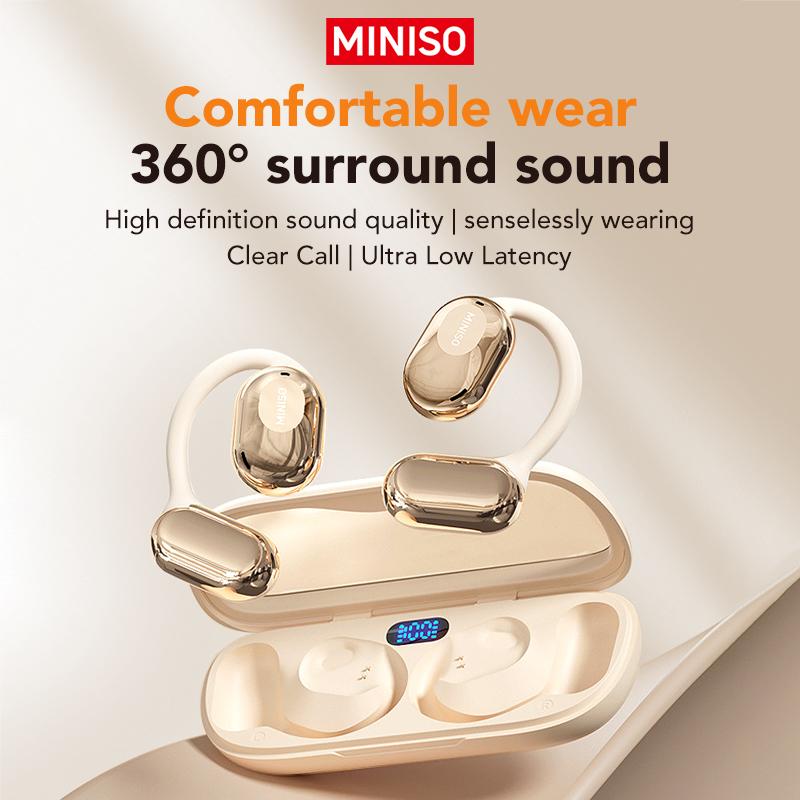 MINISO M61 AI Open Ear Translation Wireless Bluetooth Earbuds Support 135 Languages Real Time Bluetooth Translator Support Playing Music Phone Calls Headphones