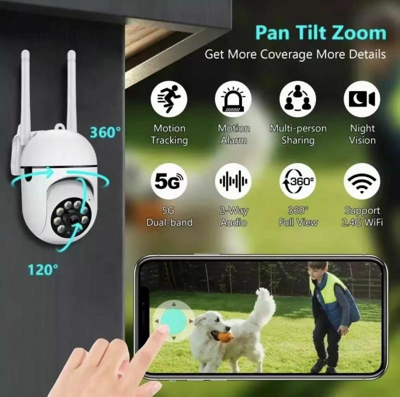 2.4GHz & 5GHz Wireless Light Bulb Security Camera, HD 3MP Motion Sensor Home Security Camera, 2-way Audio & Night Vision Wireless Security Camera Phone