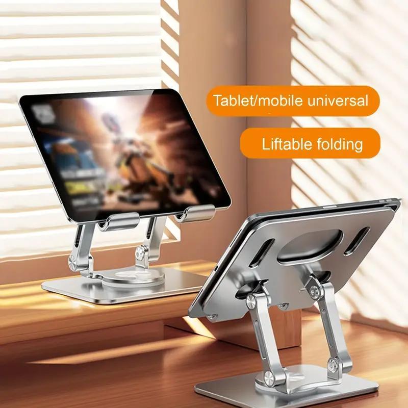 Adjustable Tablet Stand, 1 Count Aluminum Alloy 360 Degree Rotatable Desktop Tablet Holder, Universal Tablet Stand