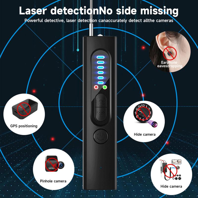 Hidden Camera Detector, 2024 Anti-Spy Camera Detector, Hidden Device GPS Detector, Bug Detector, Rf Wireless Signal Scanner, Camera Detector for Hotels, Home, Office, 5 Levels Sensitivity (Black)