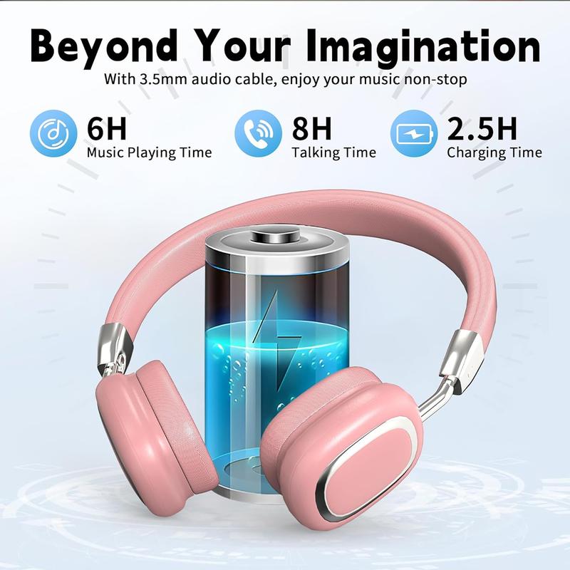 Wireless Headphones with Built-in Microphone, Electronic Audio Earbuds Wireless Noise Cancellation Headphones, Foldable Gaming Headset for Phones, Computers, MP3, Fun Summer Gift Folding Bluetooth Stereo