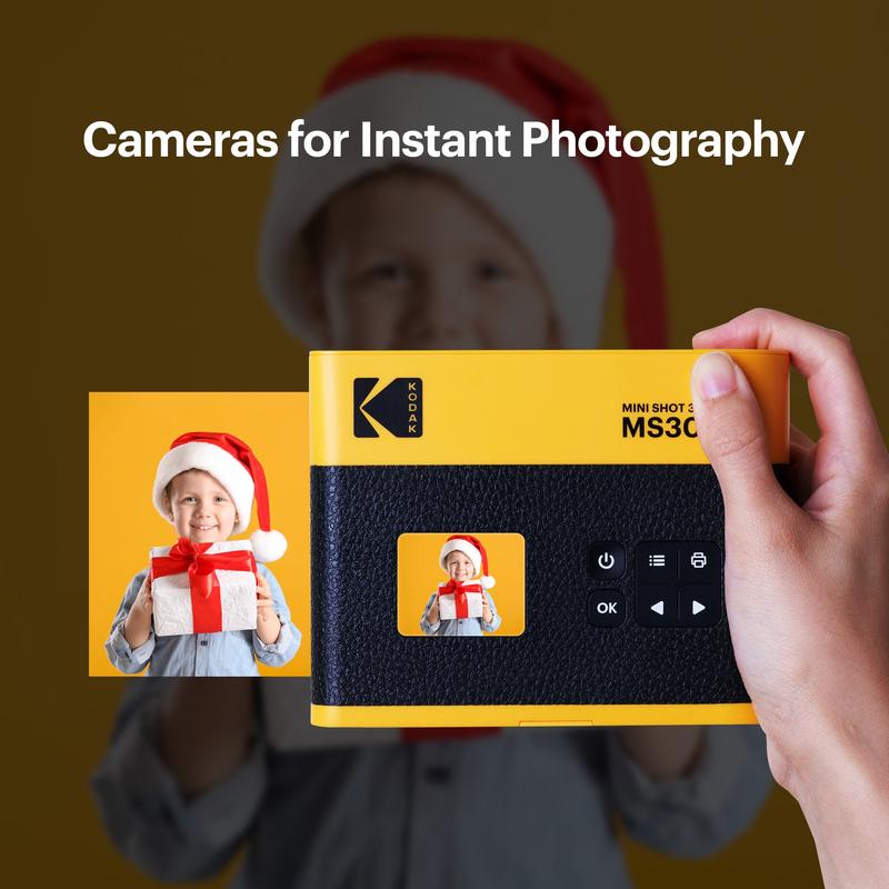 KODAK Mini Shot 3 ERA 2-in-1 Instant Camera and Photo Printer Gift Bundle (3x3) (Camera + 68 Sheets + Accessories)