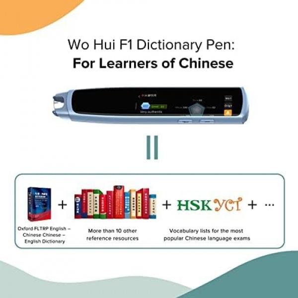 WO HUI Scan Reader Pen F1 English to Chinese Translator Device, Learn Chinese Reader Pen Text to Speech Pen OCR Digital Translator Dictionary Pen Portable for Meetings Travel