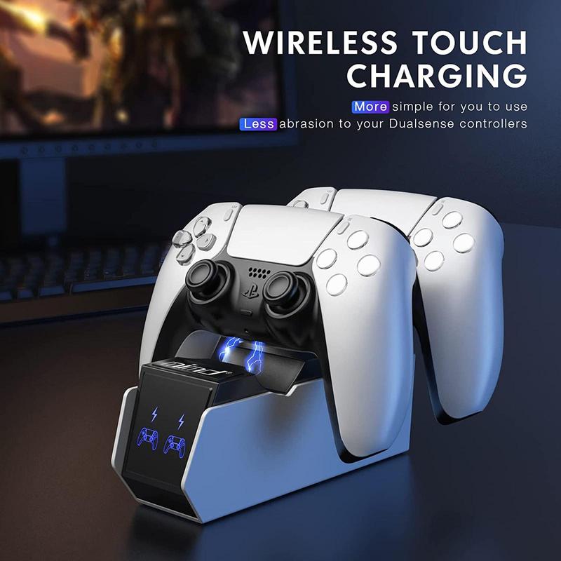 Dual Charging Base For PS5 Gaming Controller, Multifunctional Dual PS5 Controller Gamepad Charging Charger Base, Type-C Gaming Controller Charging Station For PS5 Controller, Gaming Console Accessories, Gaming Accessories