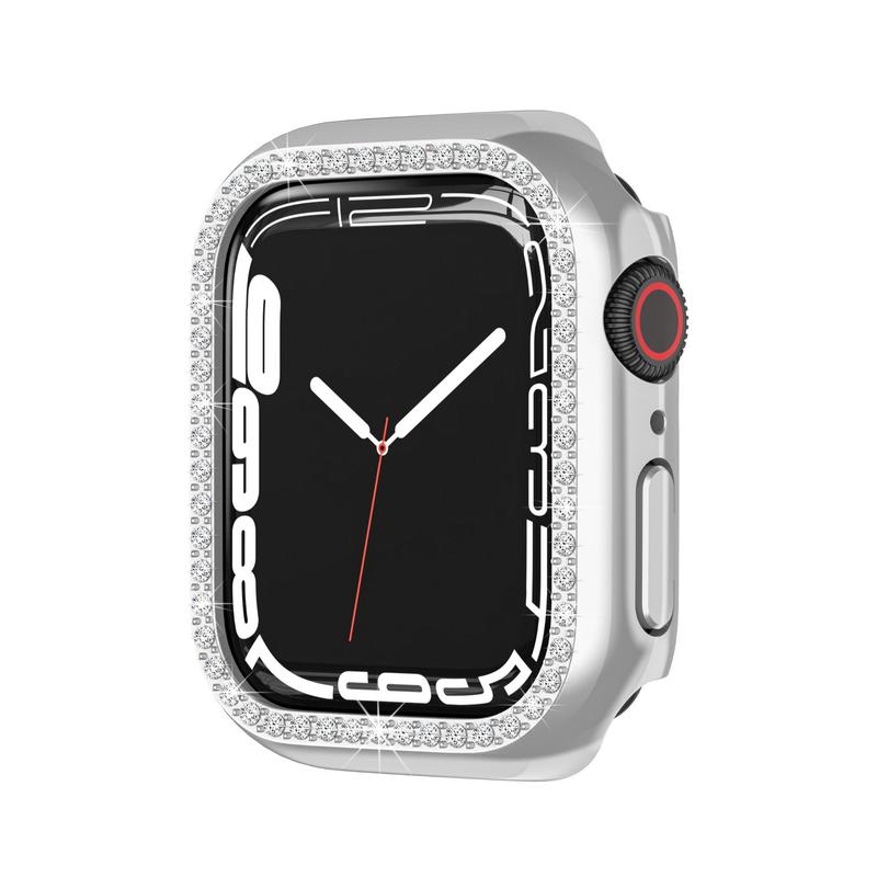 Rhinestone Decorative Hollow Smart Watch Case, Shockproof Smart Watch Cover, Wearable Accessories Compatible With iWatch 38mm 40mm 41mm 42mm 44mm 45mm