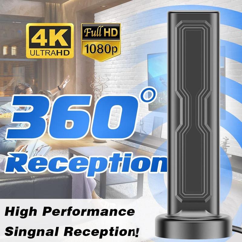 Indoor TV Antenna with Magnetic Base, Long Range Reception HD Antenna for TV Indoor 4K 1080P Channels, Smart TV Indoor TV Antenna