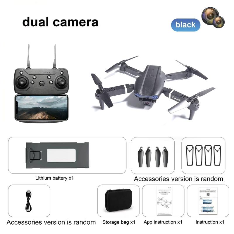 Dual Camera E99pro K3 Drone Quadcopter with Single Battery, Optical Flow, Fixed Point Hovering, and Remote Control for Aerial Photography