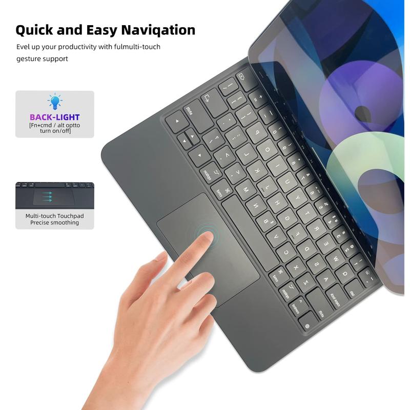 Magnetic Keyboard Case for iPad Pro 11 Inch (2nd 3rd 4th Gen) and iPad Air 4 5 Gen, iPad Keyboard Case with Floating Cantilever Stand, Multi-Touch Trackpad, Backlit Keys Accessories Tablet