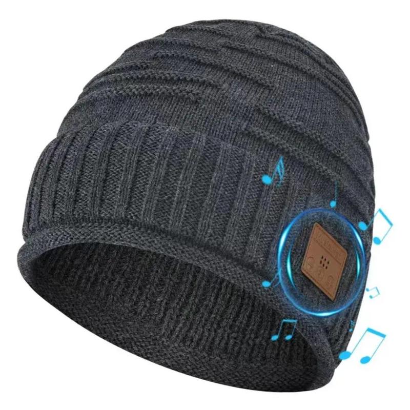 Wireless Beanie Hat, Music Hat with Wireless Headphones, Bluetooth-compatible Beanie Hat for Men & Women, Cool Tech for Gamer