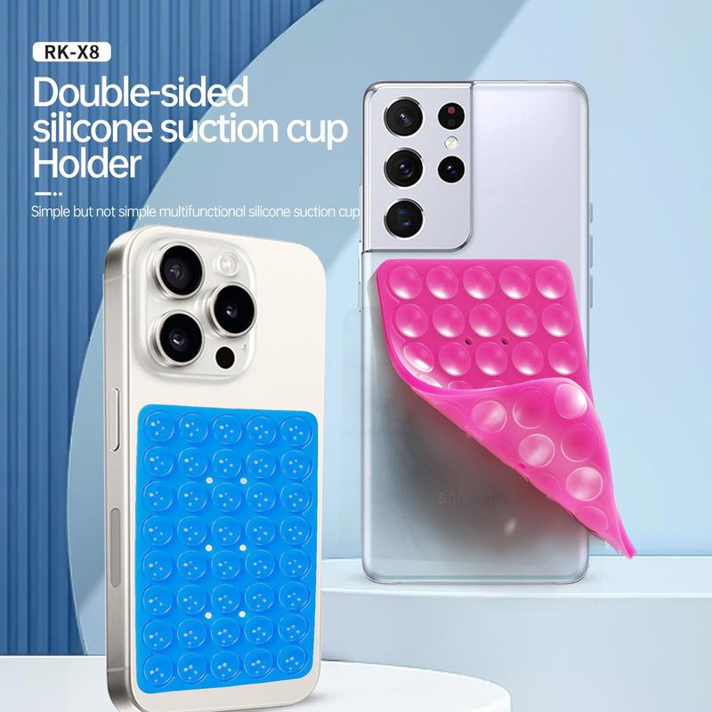 Double-sided Silicone Suction Cup Phone Holder Stand, Multifunctional Suction Phone Case Mount with Grippy, Phone Stand, Phone Holder with 40 Suction Cups for iPhone & Android Cellphone Case, Phone Accessories, Birthday Gifts