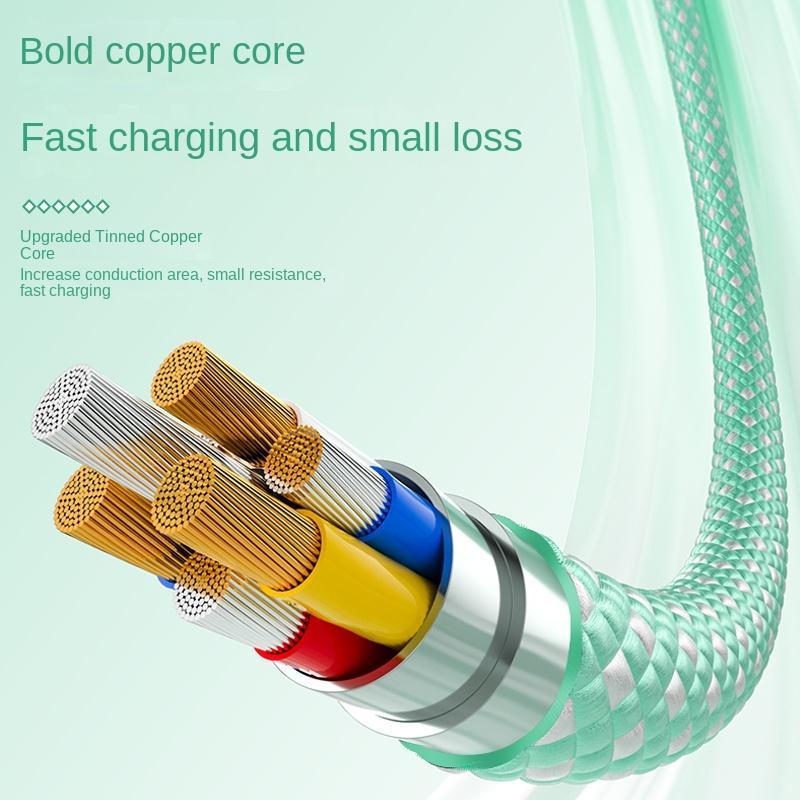 USB Type-C to Type-C Digital Display Fast Charging Data Cable, 1 Count Liquid Soft Silicone Material Data Cable, Suitable for iPhone 15