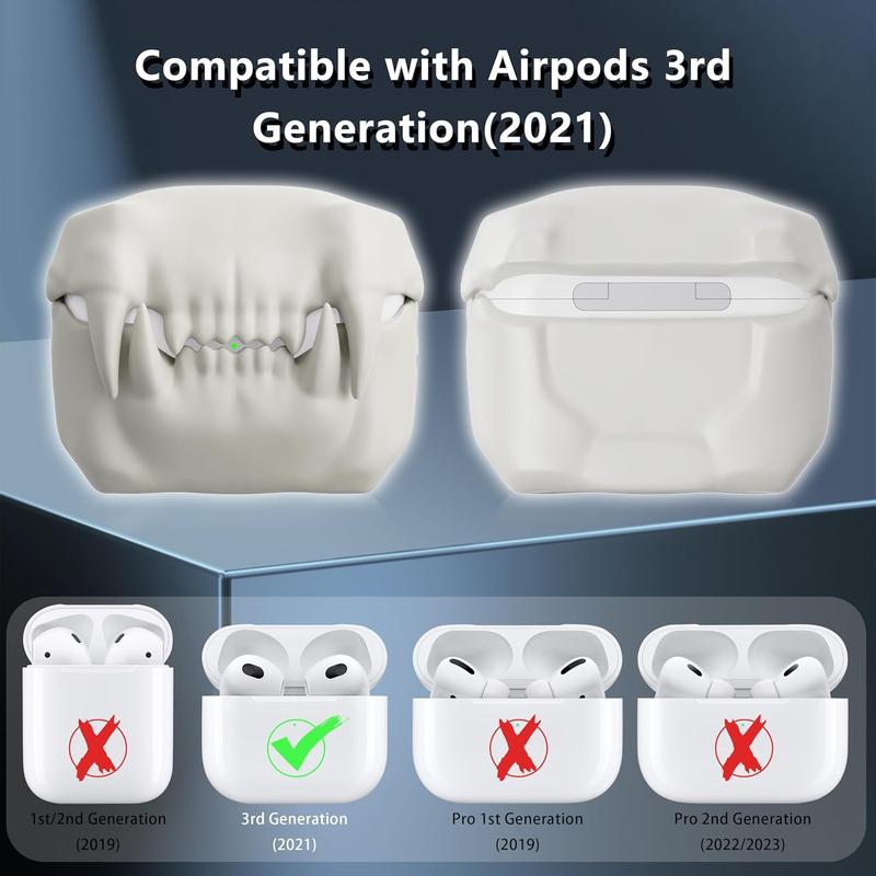 for Airpods 3rd Generation Case - Tigertooth Design Soft  Case Compatible with Airpods Case 3rd Generation - Cool Case for Airpod 3rd Generation with Cleaner Kit & Keychain