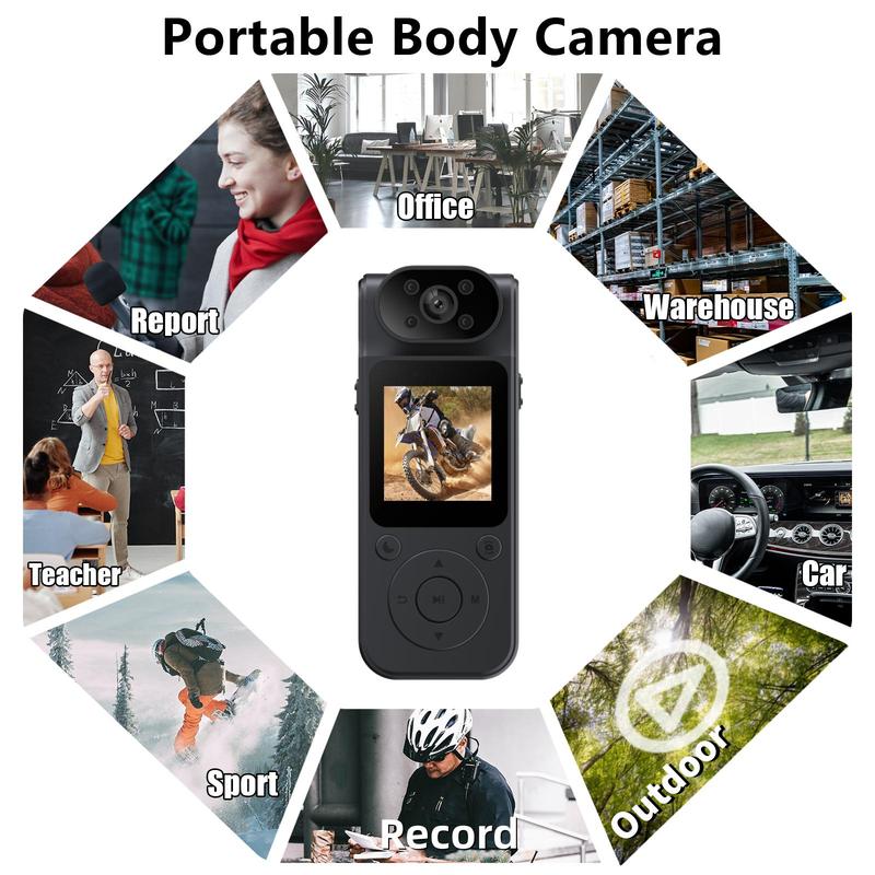 4K Outdoor Sports Camera, USB Rechargeable Portable Action Camera with 180° Rotatable Lens & 1.45in LCD Screen, Durable & Wearable Sports Camera for Outdoor, Sports, Law Enforcement