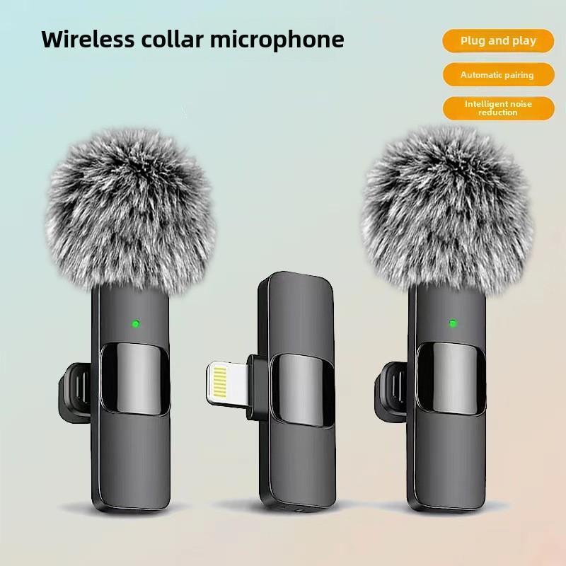 Professional Wireless Lavalier Microphone for iPhone Type-C Phones, USB Rechargeable Wireless Mic, Plug-Play Lapel Mini Microphone for Video Recording, Teaching, Interviews, Podcast, Streaming Equipment