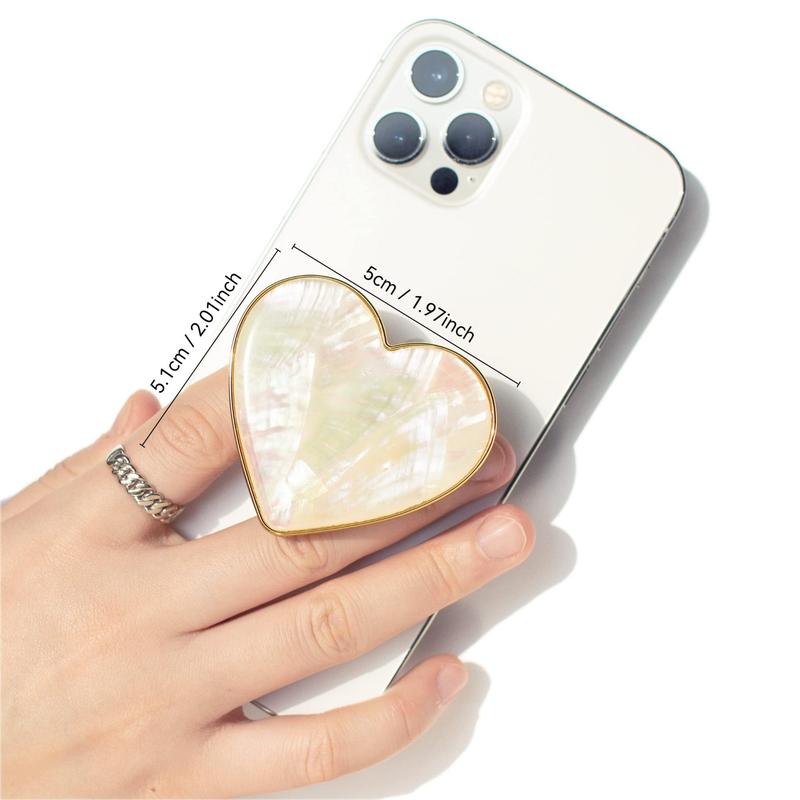 Natural Shell Heart Shaped Phone Holder, Adjustable Mobile Phone Grip Stand Holder, Mobile Phone Accessories for Smartphone Cell Phone