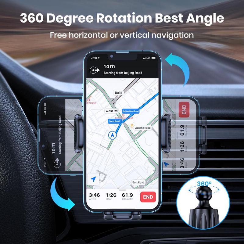 360 Degree Rotatable Car Air Vent Phone Holders, 2 Counts Car Air Vent Clip Phone Mounts, Universal Car Air Vent Phone Holders Compatible With Most Smartphones