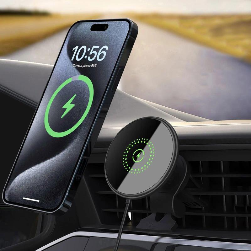 FDGAO 20W Magnetic Car Charger, Phone Wireless Charging Car Charger Holder with Charging Function, Wireless Car Charger for iPhone 16 15 14 13 12 Series, Car Accessories iphone  holder