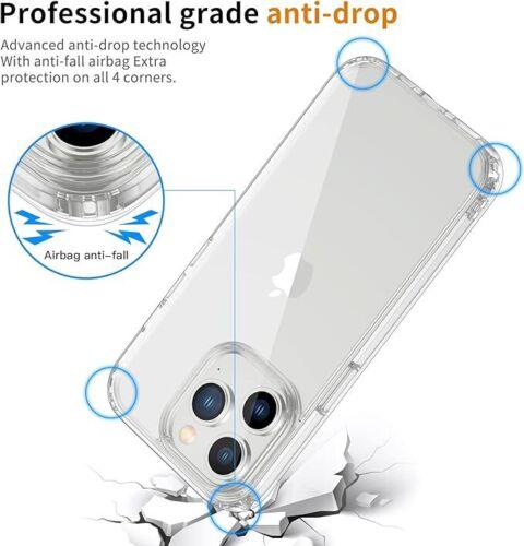 For iPhone 15 Pro Max 14Plus 13 12 11 Shockproof Clear TPU Soft Transparent Case