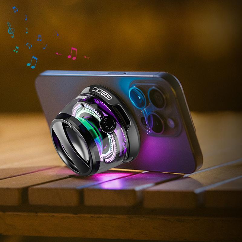 Magnetic Mini Bluetooth Speaker, G200 5W mini Speakers Wireless with Bluetooth 5.3, RGB Light, Game Mode, 7H Playtime, Portable Phone Stand for iPhone, Travel, Golf Cart - Black Purple