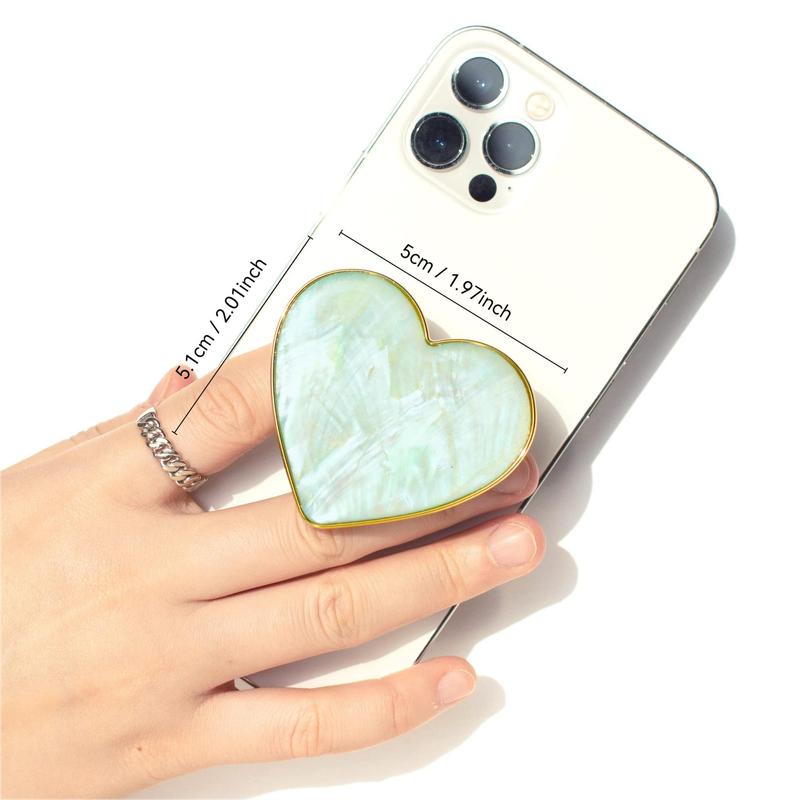 Natural Shell Heart Shaped Phone Holder, Adjustable Mobile Phone Grip Stand Holder, Mobile Phone Accessories for Smartphone Cell Phone