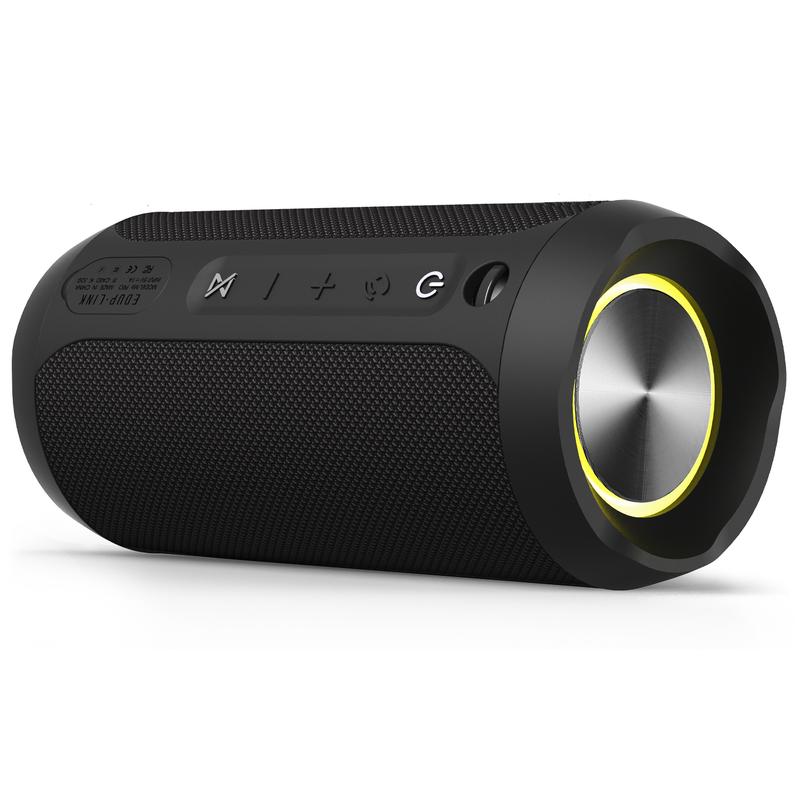 EDUPLINK Portable Bluetooth Speaker, IPX7 Waterproof, TWS Pairing, Built-in Mic, Long Playtime, Wireless Stereo for Home & Travel - Black