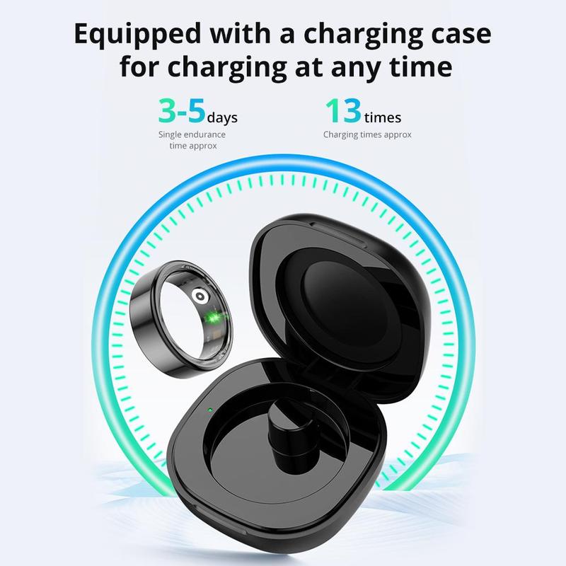 Multifunctional Smart Ring, 1 Count Waterproof Smart Ring with Charging Case, Fashionable Lightweight Sports Ring for Men & Women