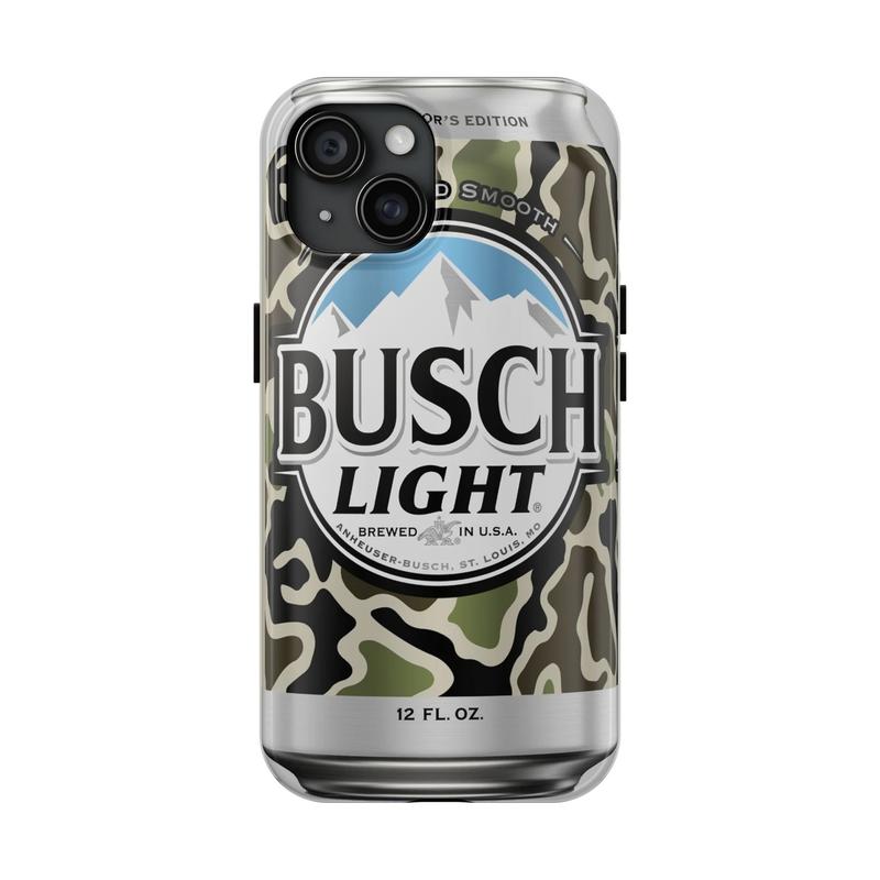 Busch Light tough phone case, lager Domestic case, iPhone 16 15 14 13 12 11 Pro Max 8 Plus X, Durable Accessories Beach Smartphone