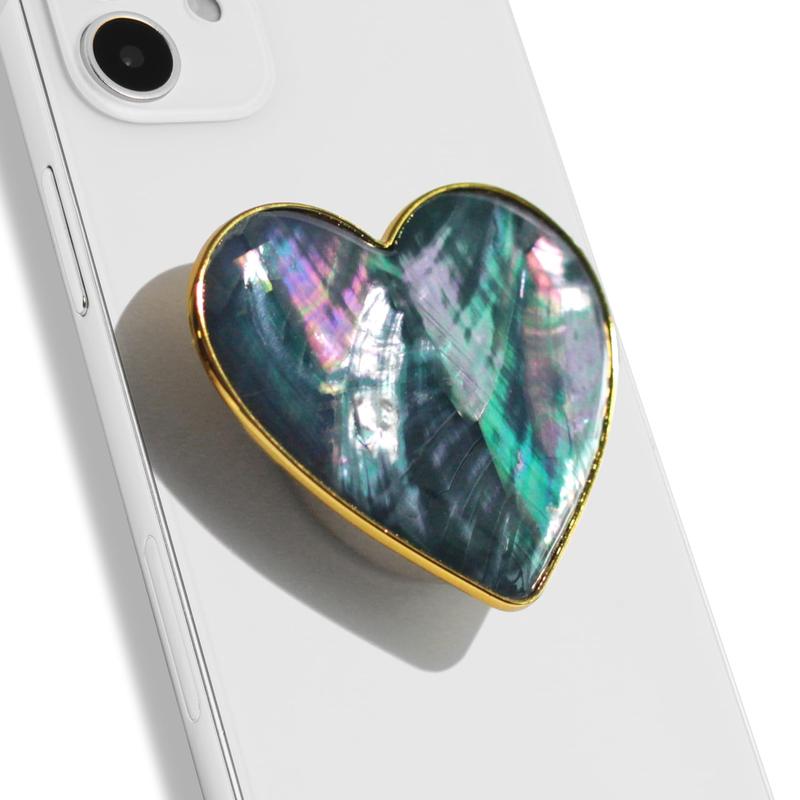 Natural Shell Heart Shaped Phone Holder, Adjustable Mobile Phone Grip Stand Holder, Mobile Phone Accessories for Smartphone Cell Phone