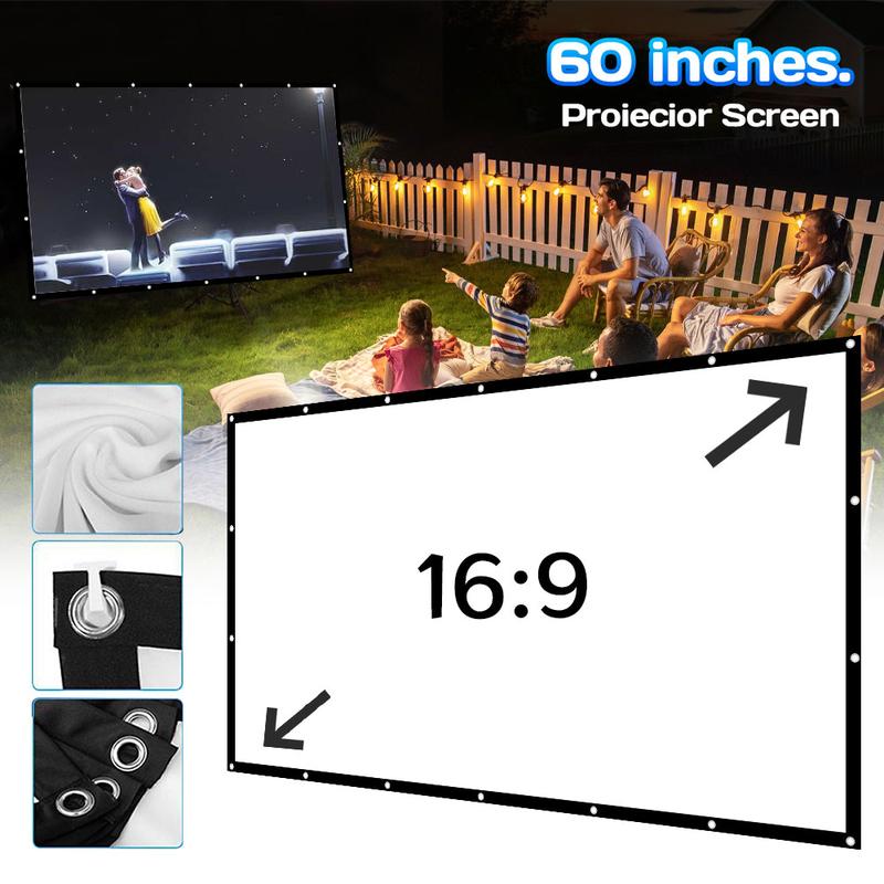 Projector Screen, 100 inch Foldable and Portable Projection Screen 16:9 4K HD Rear Front Wrinkle-Free Movie Screen for Indoor Outdoor Home Theater Backyard Cinema