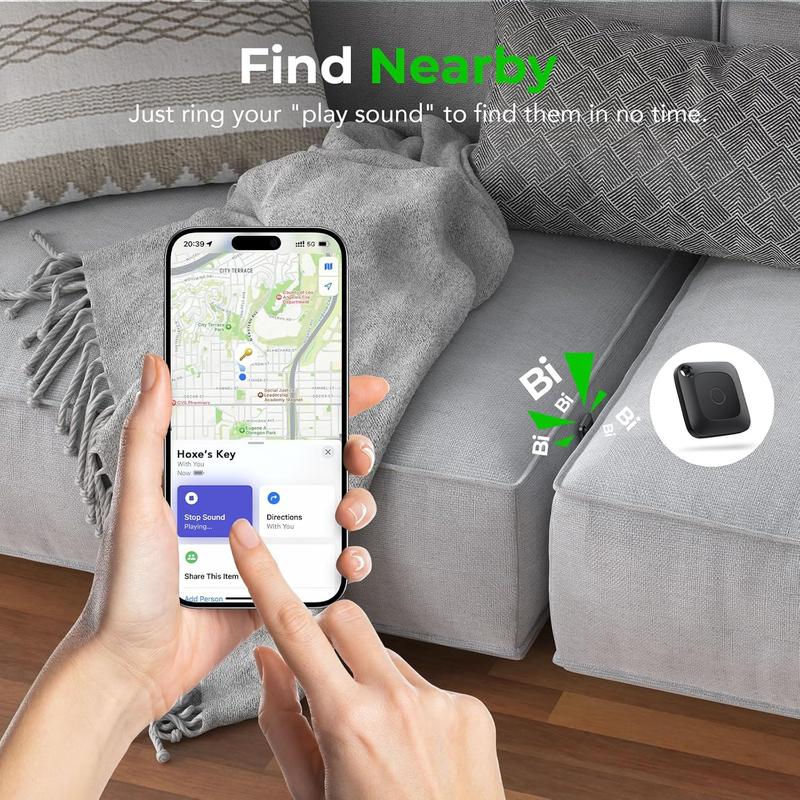 Air Tracker, Key Finder Works with Find My App (iOS Only), Bluetooth Tracker Tag for Keys, Luggage, Suitcases and Pets, Loud Beep, Worldwide Tracking, Replaceable Battery, 3-Pack