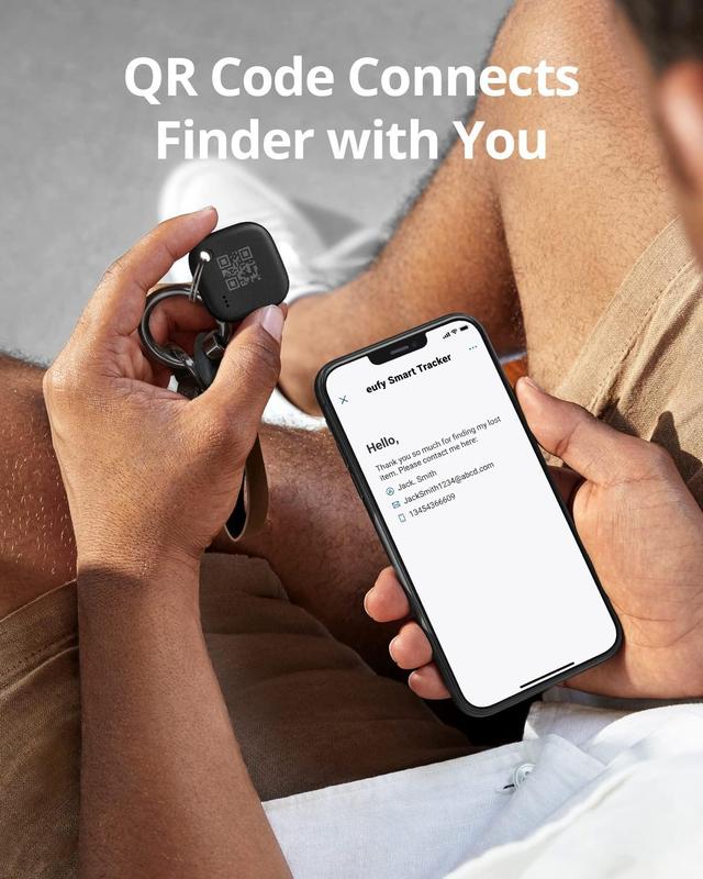 eufy Security by Anker SmartTrack Link (Black, 2-Pack), Android not Supported, Works with Apple Find My (iOS only), Key Finder, Bluetooth Tracker for Earbuds and Luggage, Phone Finder, Water Resistant