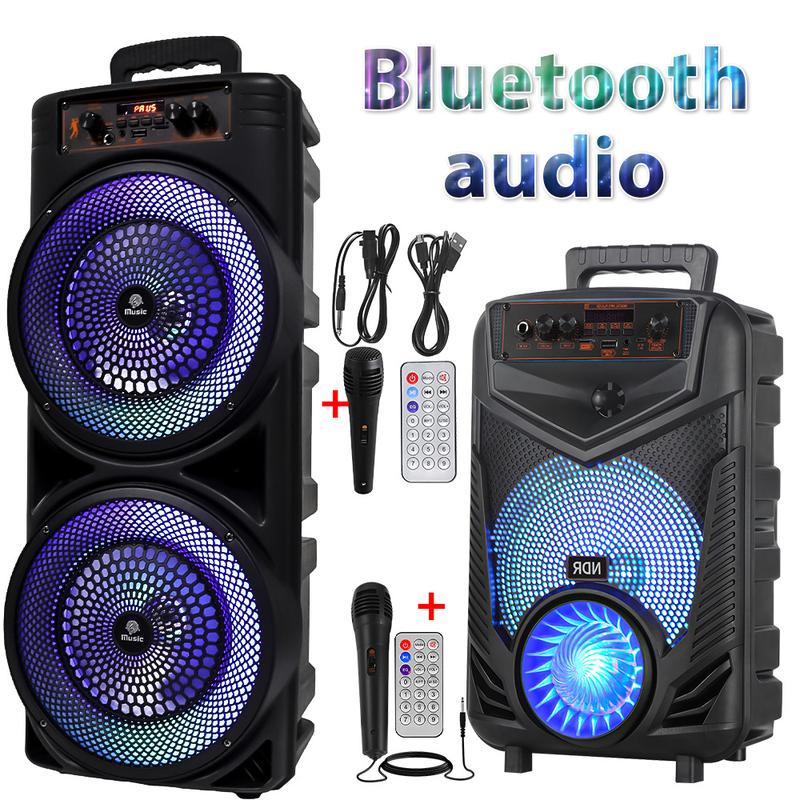 High quality  9000W Portable Bluetooth Speaker Sub woofer Heavy Bass Sound Party System w  Mic