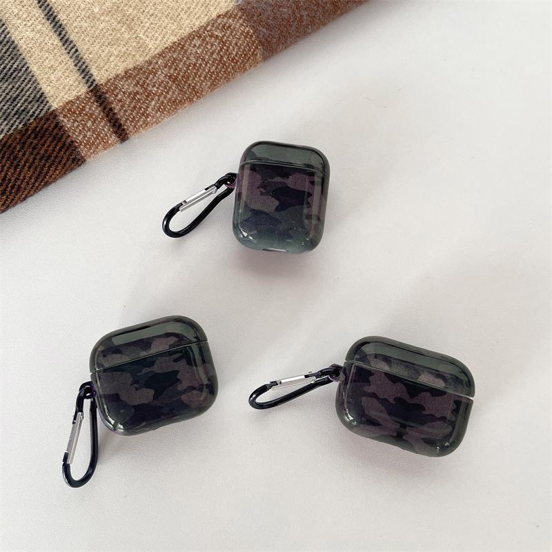 Fashion Camouflage Pattern Earphone Case, 1 Count Soft TPU Earphone Protective Cover, Earphone Protector Cover Compatible with AirPods